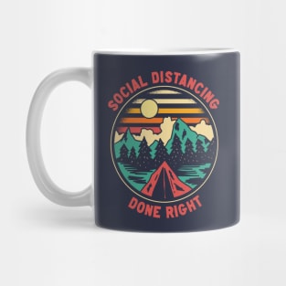 Social Distancing Done Right | Funny Retro Camping Mug